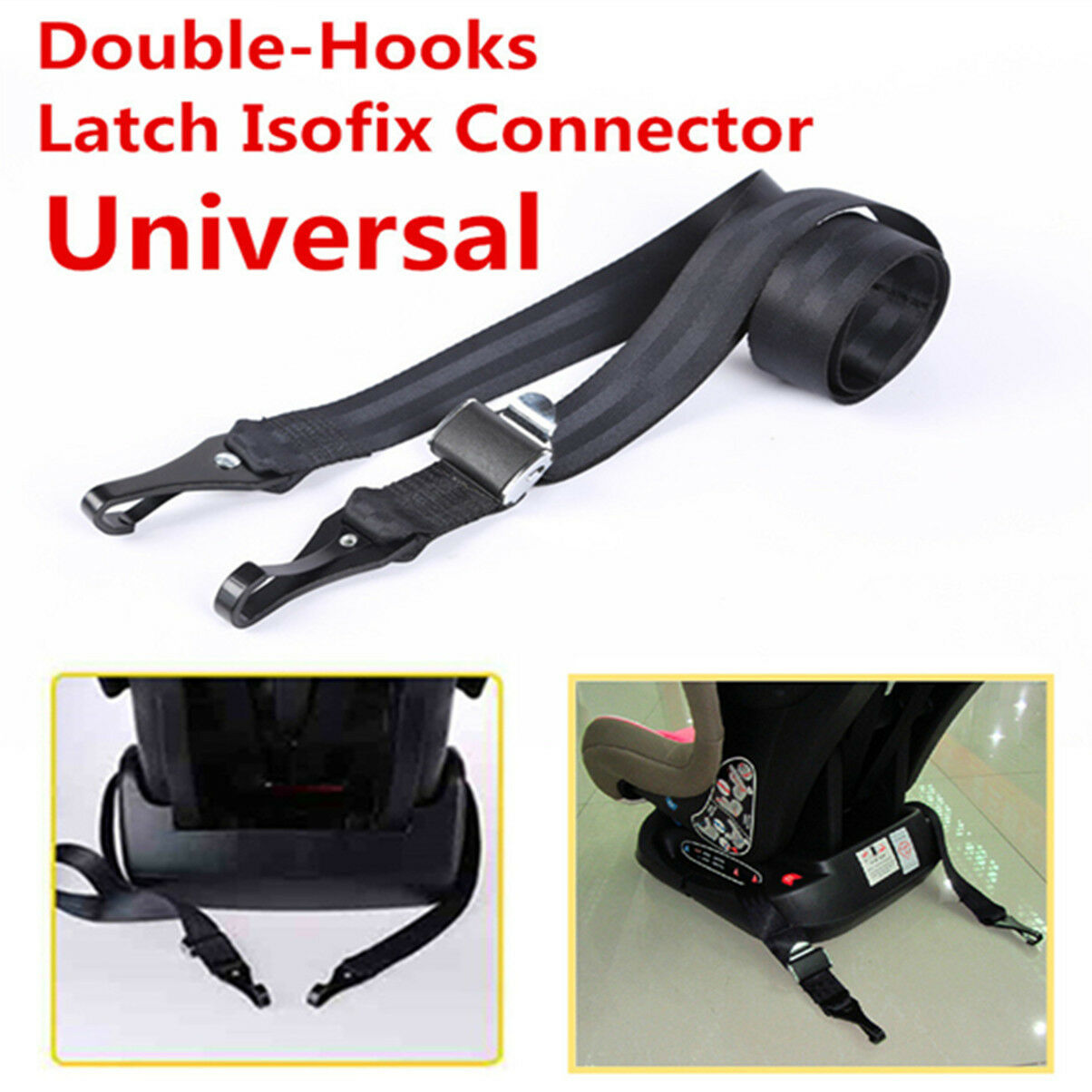 Double-Hooks Connection Seat Belts Latch Car Baby Seat Safe Child Safety Seats