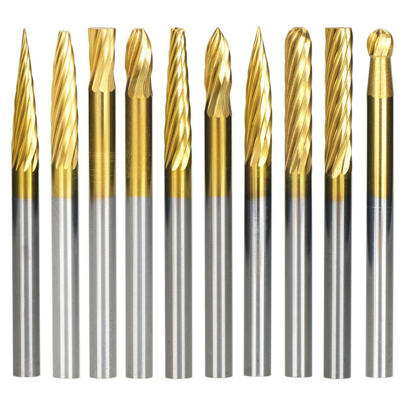 Carbide Rotary File 20 Single and Double Grains TitaniumPlated 3*3 Rotary Cutter