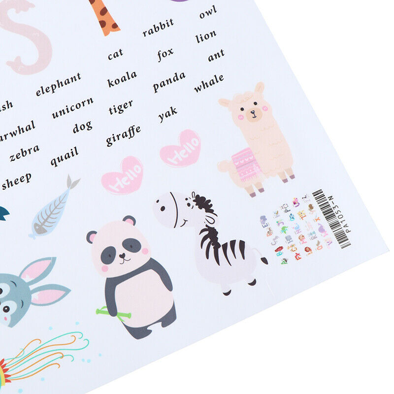 cartoon Jungle wild 26 letters alphabet animals wall stickers kids wall d.l8