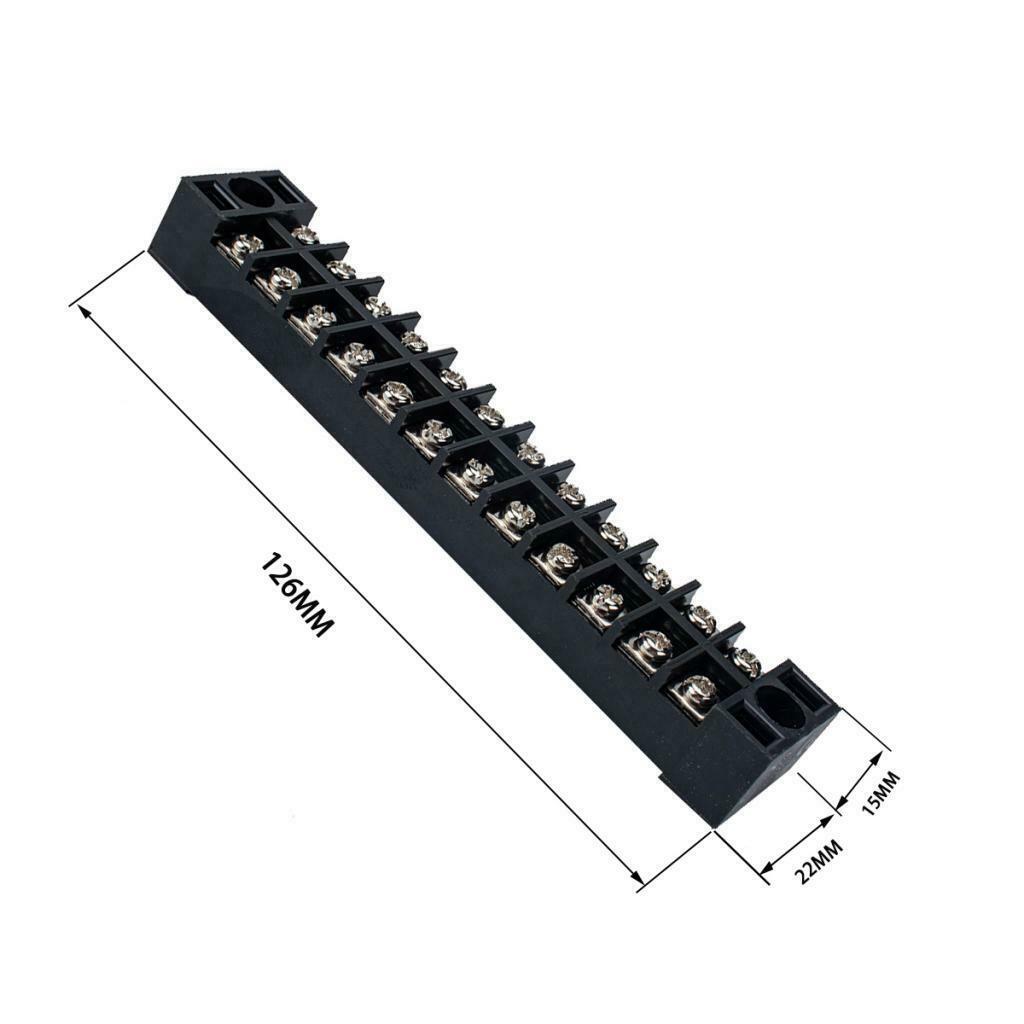 5x Double Row 12 Position Screw Locking Terminal Blocks