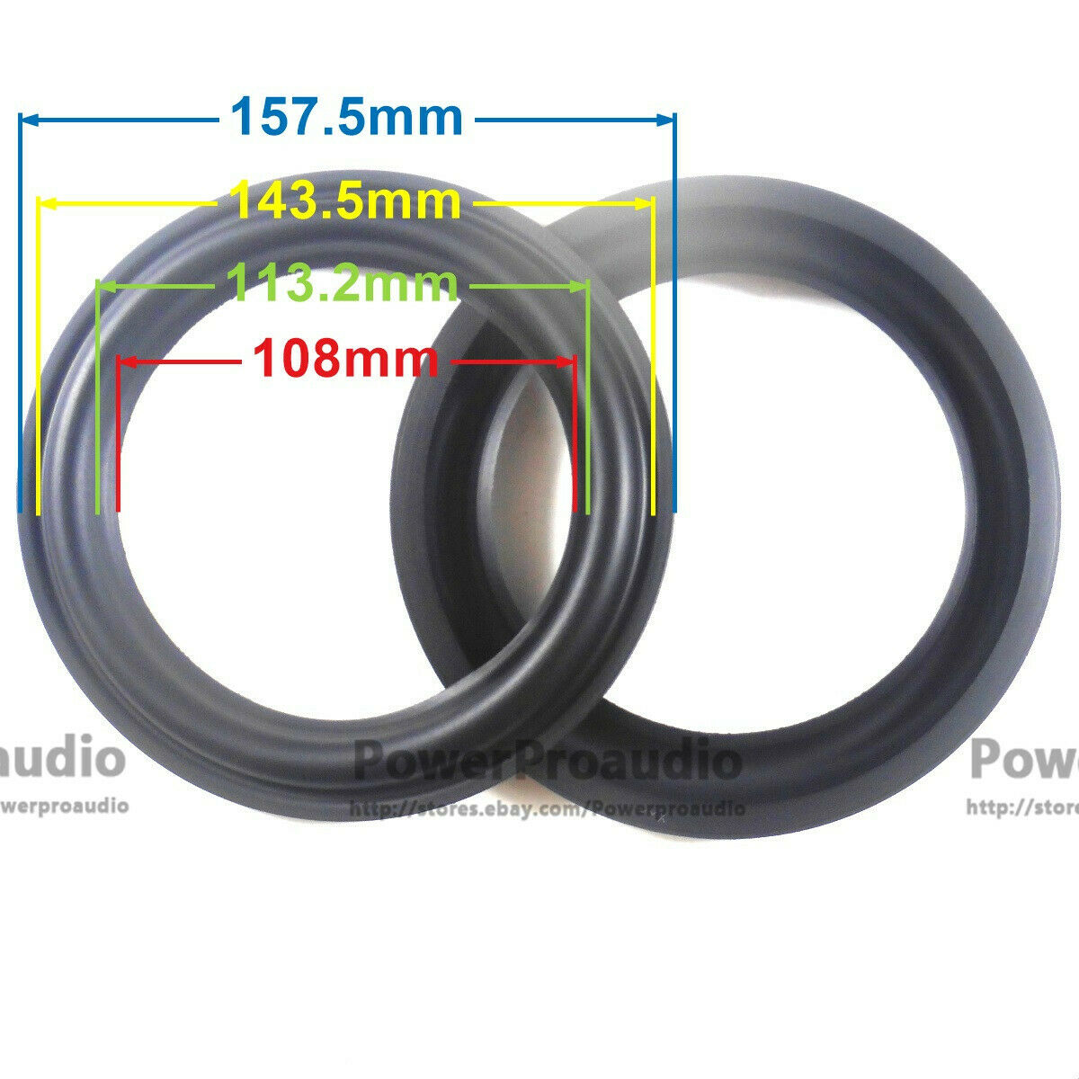 2pcs 6Inch Rubber surround DIY Fit For Re vel Speaker 157-143-113-108MM