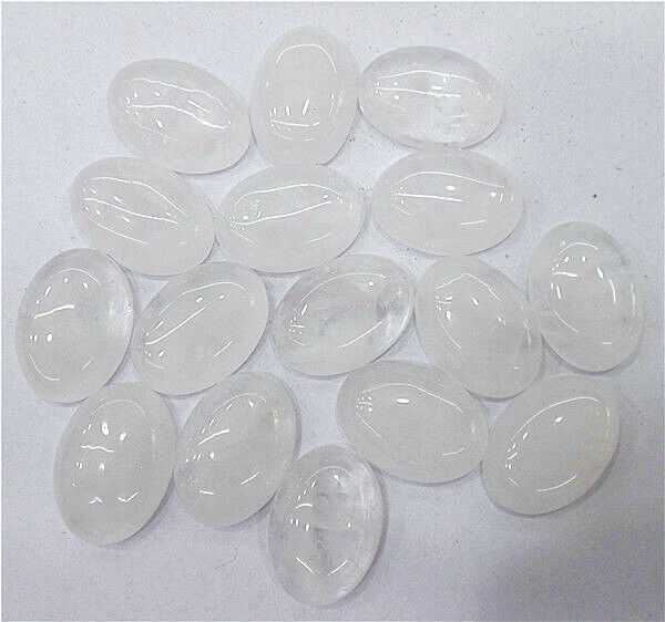 10Pcs 18x13x5mm Natural White Crystal Oval Cab Cabochon Jewelry Making HH7167