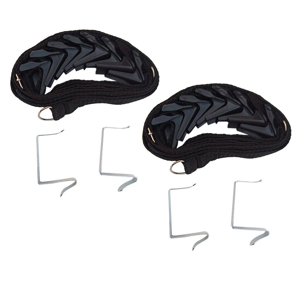 2 Pcs Over Door Hanger Nylon Straps Bag Coat Umbrella Rack Organizer Black