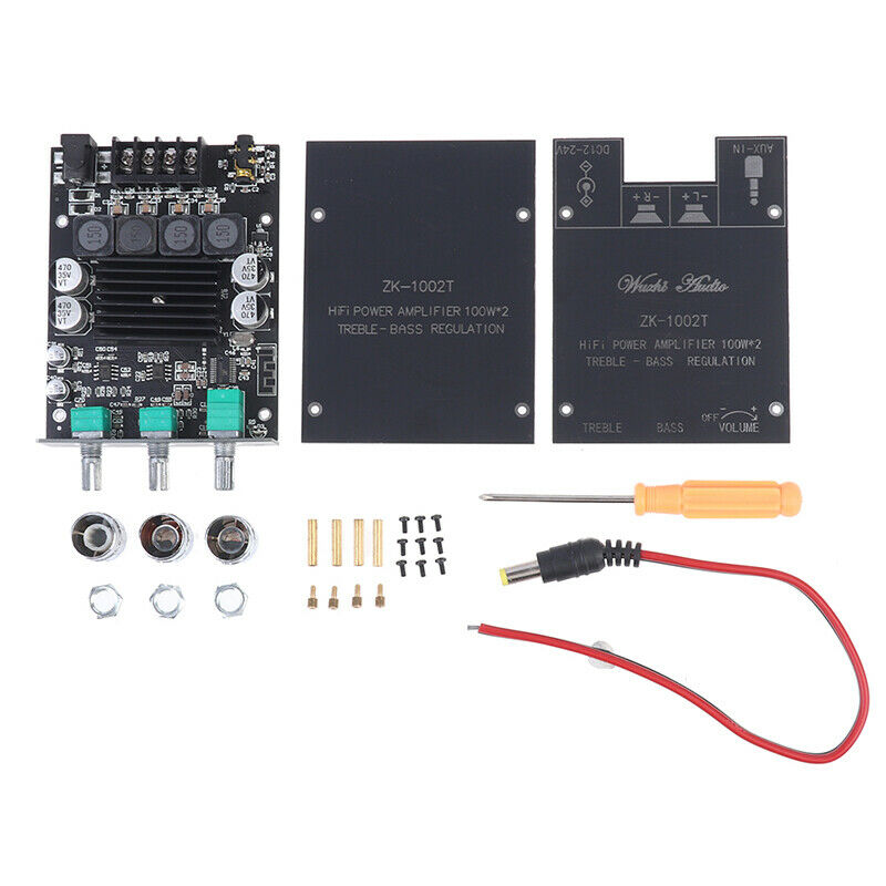 ZK-1002T 100W*2 Bluetooth 5.0 Amplifier Board 2-Ch Stereo Amplifier Treble BBDA
