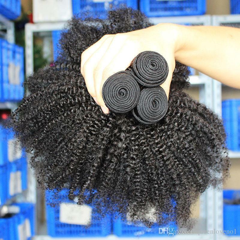 12" Mongolian Afro Kinky Curly Hair Weave 100% Virgin Human Hair Extensions 100g