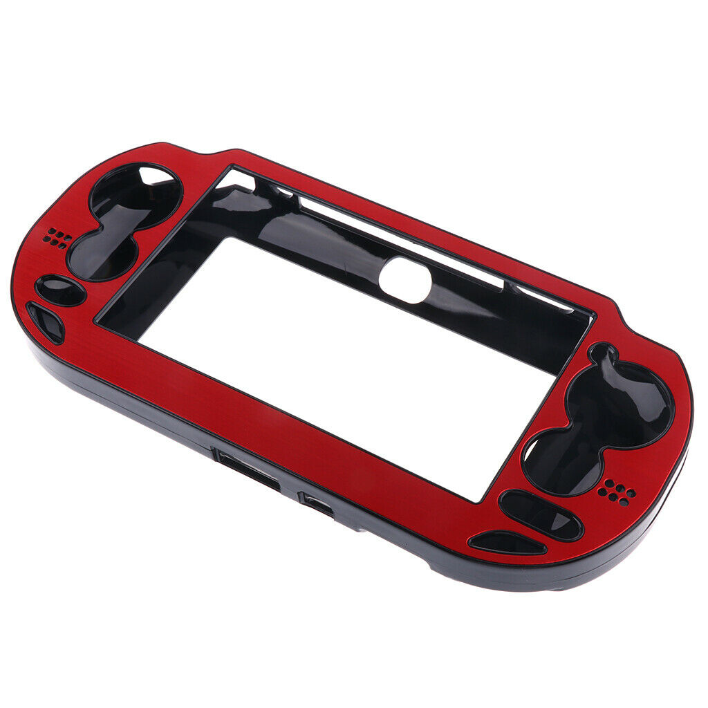 Aluminum Brushed Plated Plastic Case Skin Protect Cover for ps vita Blue+Red