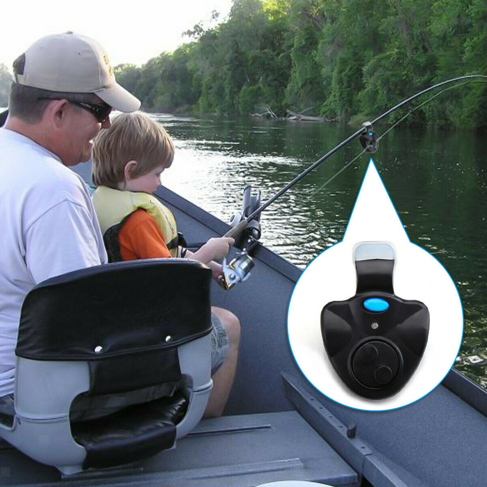 LED Night Fishing Bite Bait Alarm  Bell Light Indicator Rod Clip Alert
