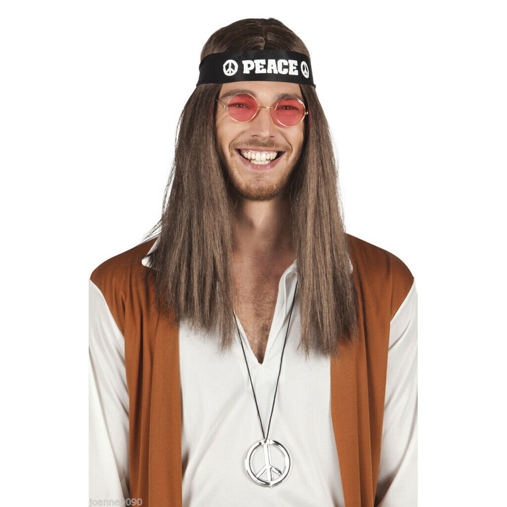 3 in 1 Funny Party Hippy 60s 70s Headband Costume Roleplay Carnival Accessories