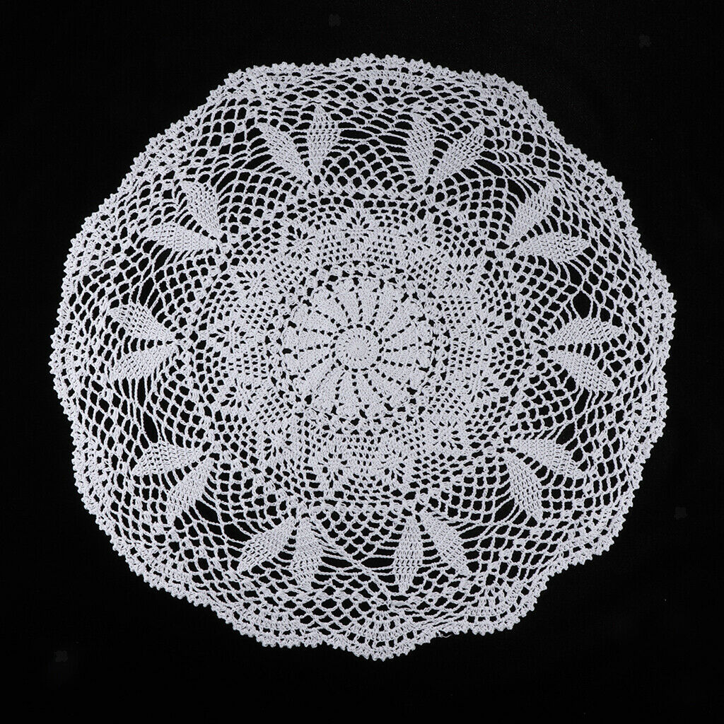 Round Handmade Crochet Sunflower Lace Tablecloth Doilies