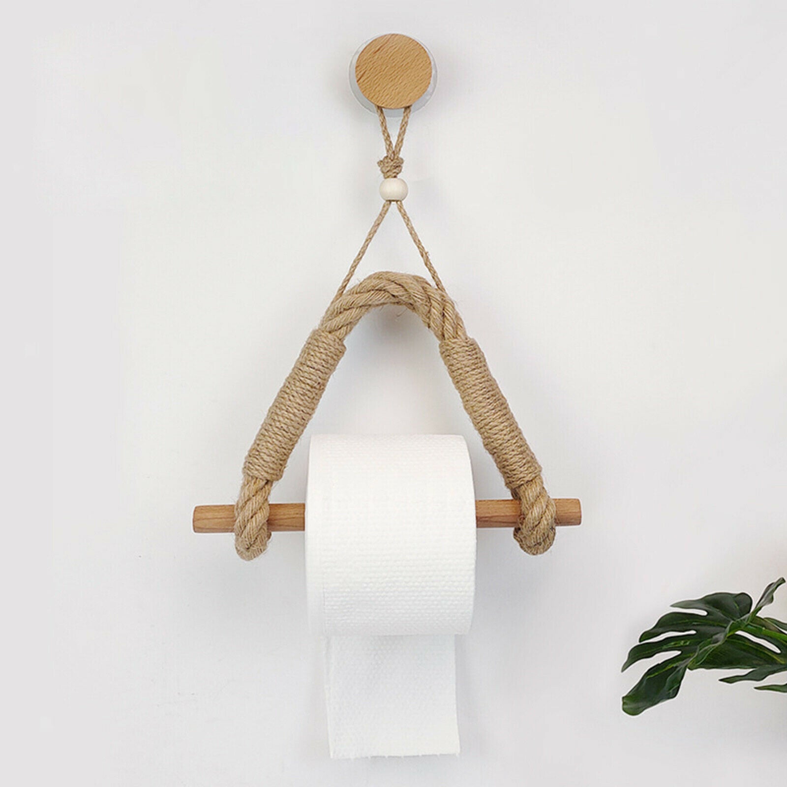 Wooden Natural Toilet Paper Roll Holder Rack for Bead Decoration Bathroom Hotel