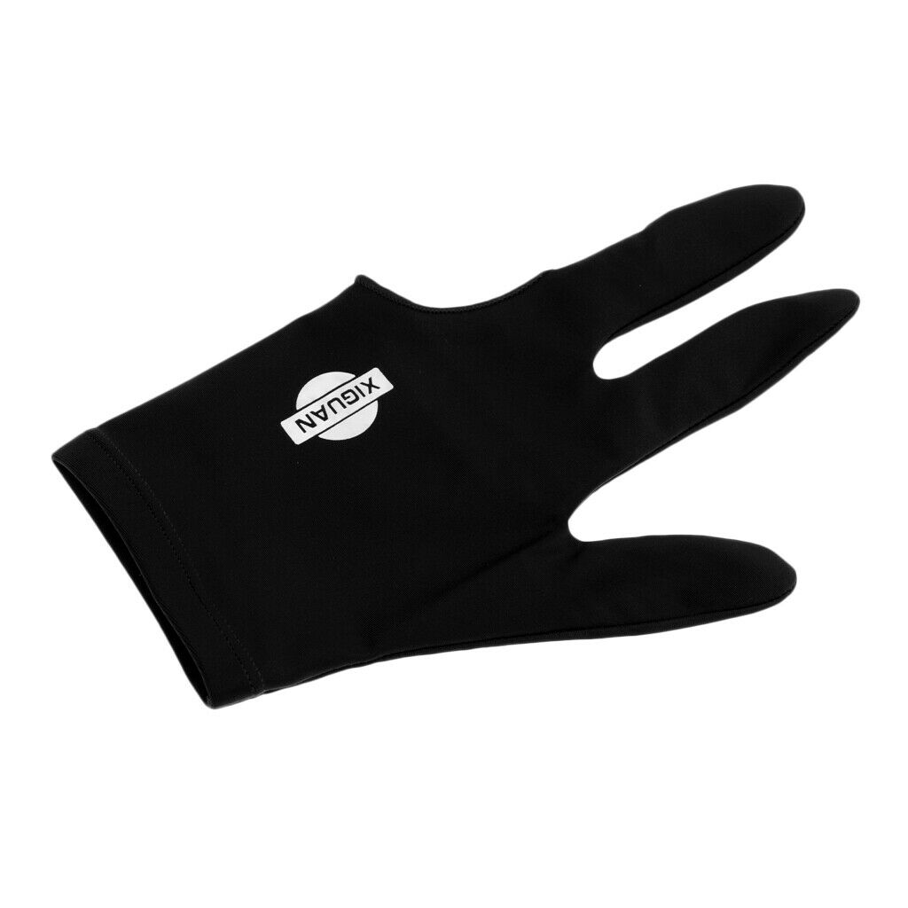 Spandex Snooker Billiard Pool Cue Glove Left Hand 3 Finger Accessory Black