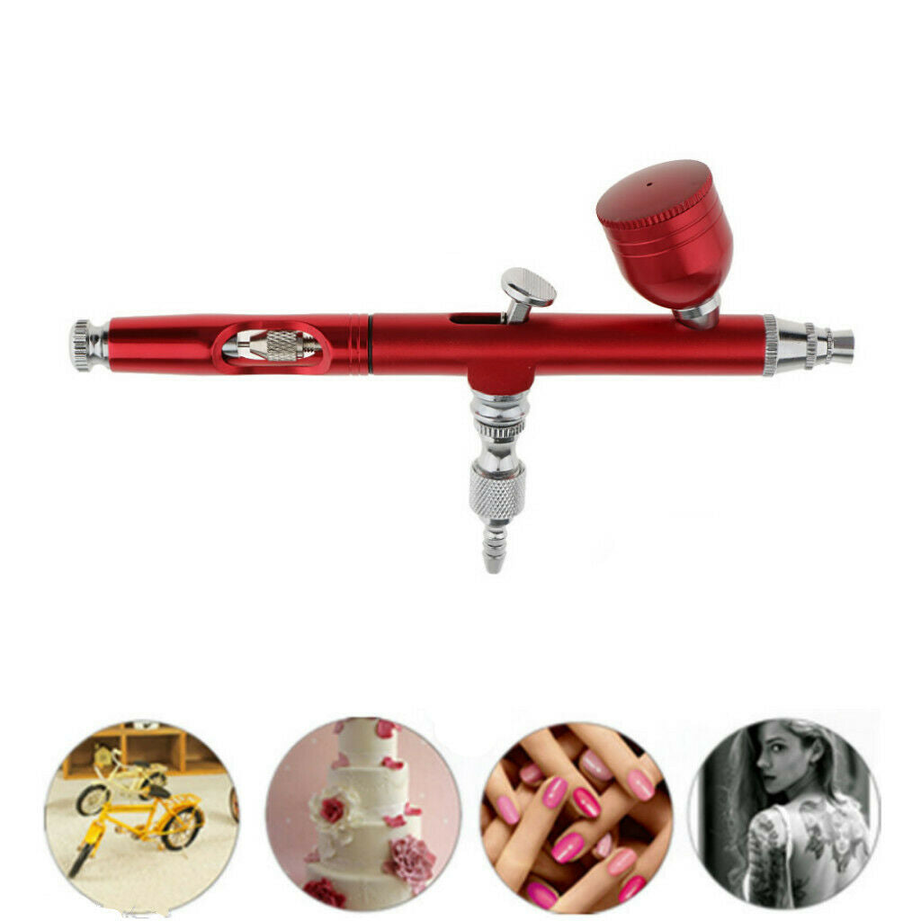 Gravity Feed Spray Gun Airbrush Gun Tattoo Nail Art - Red