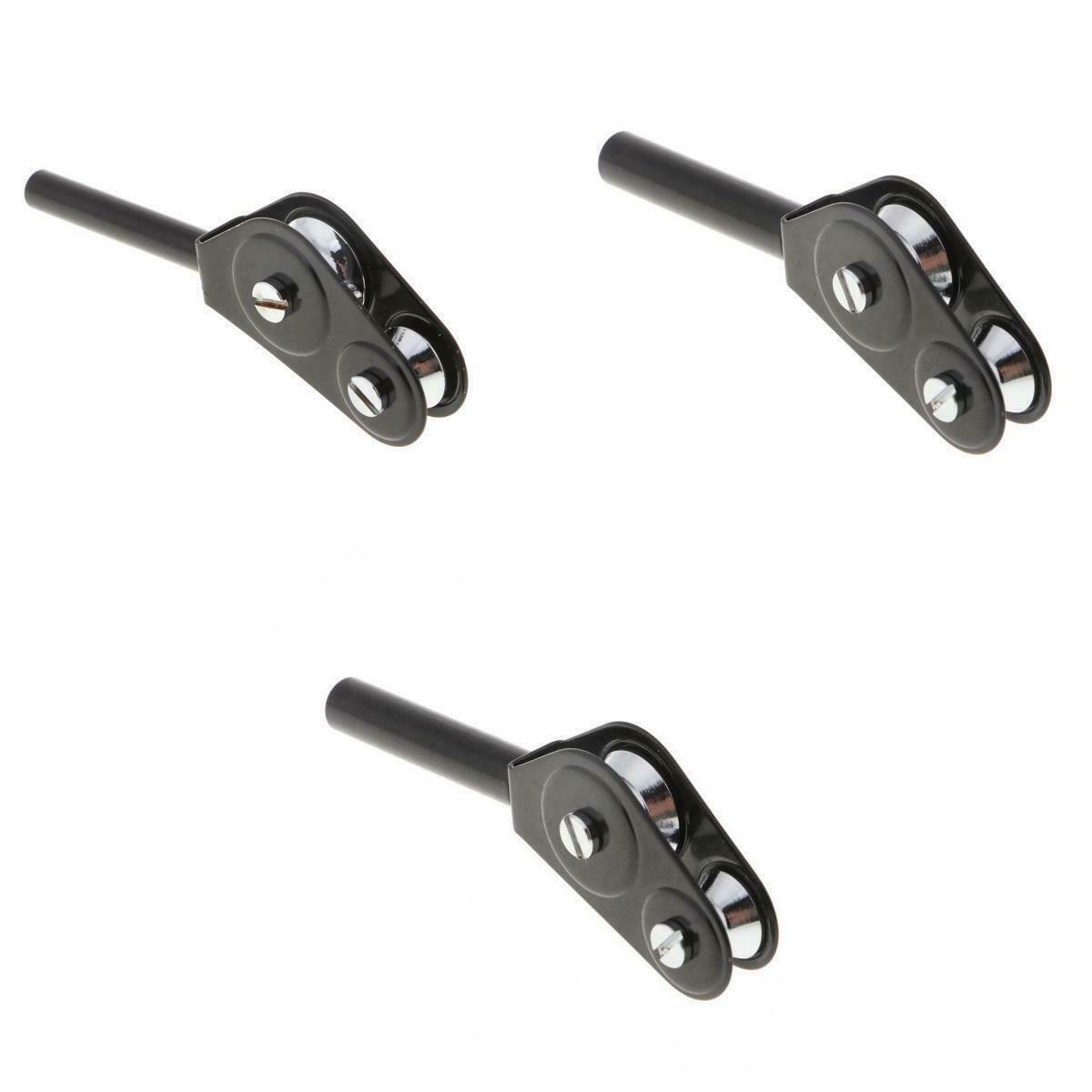 3Pcs Fishing Rod Double Roller Pole Guides Stainless Steel Fishing Accessory