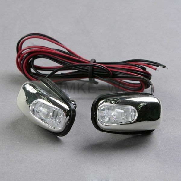 2x Red LED Light Windscreen Washer Water Jets 12V Car