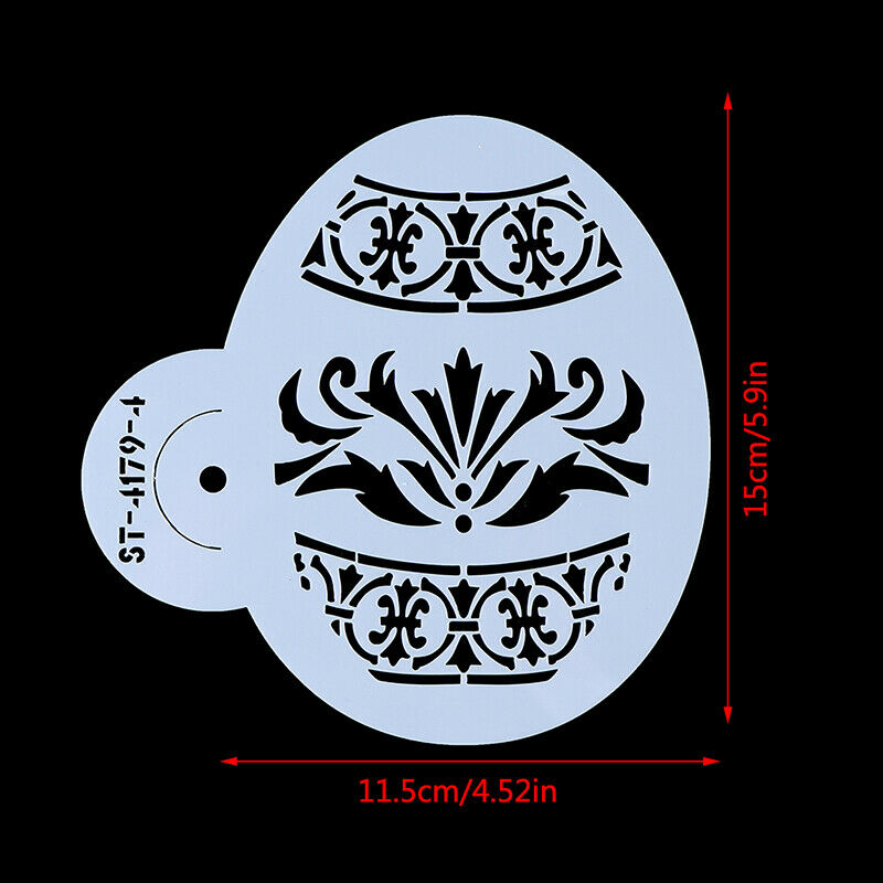 8Pcs/Set Easter Egg Shape Cookie Stencils Cake Decorating Mold Bakeware T.l8