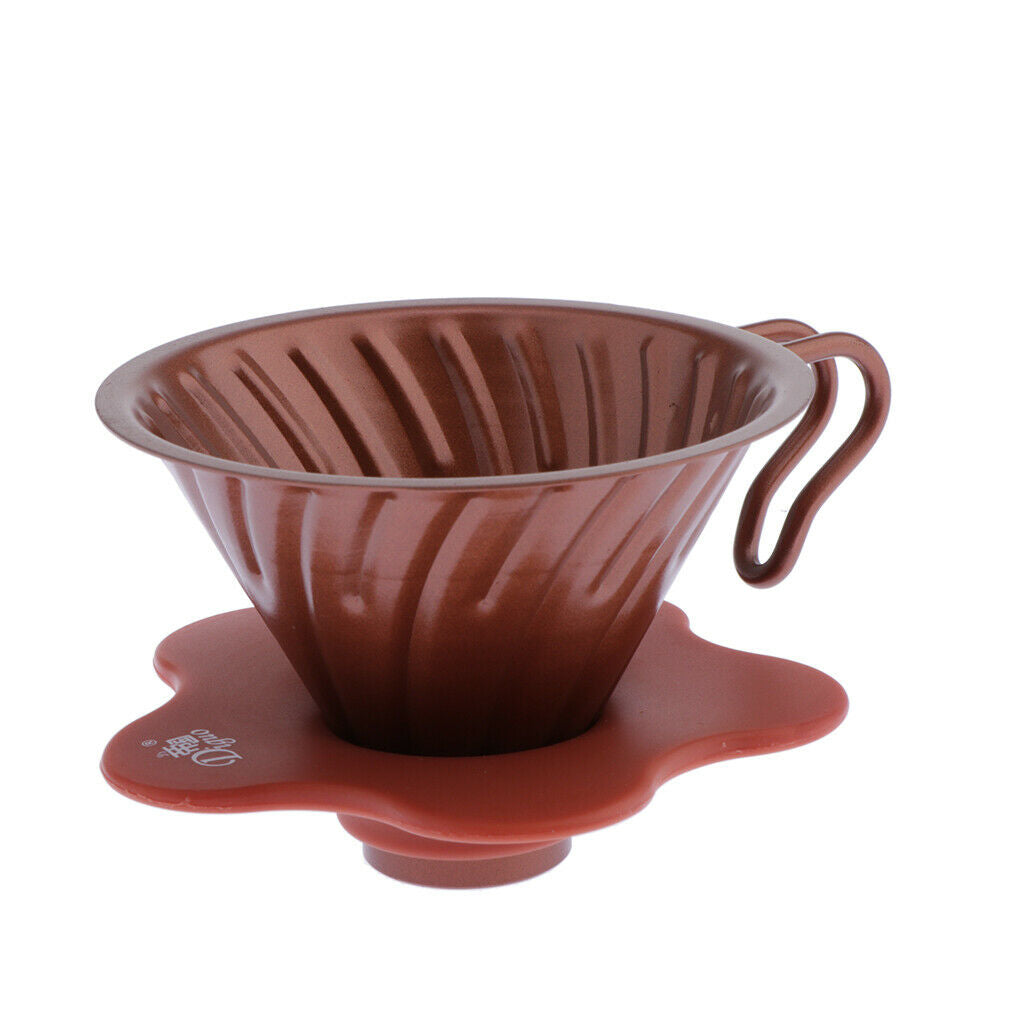 1 Pc Stainless Steel Pour Over Cone Coffee Dripper Cup Filter Holder, Golden