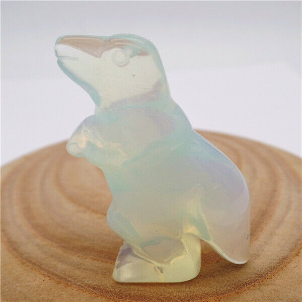 53x32x18mm White Opal Carved Dinosaur Decoration Statue Stone Home Decor HH7945