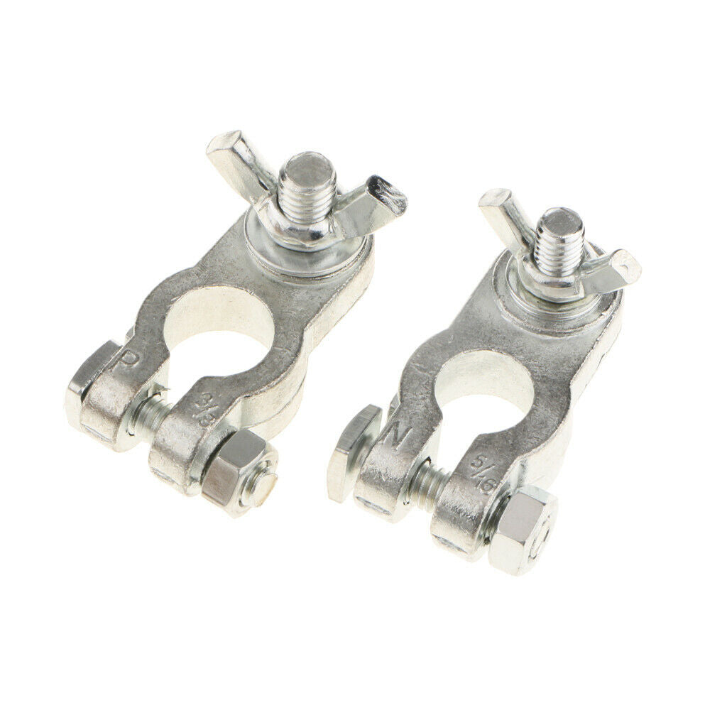 1 Pair Car Battery Terminals Positive & Negative Connectors Clamps