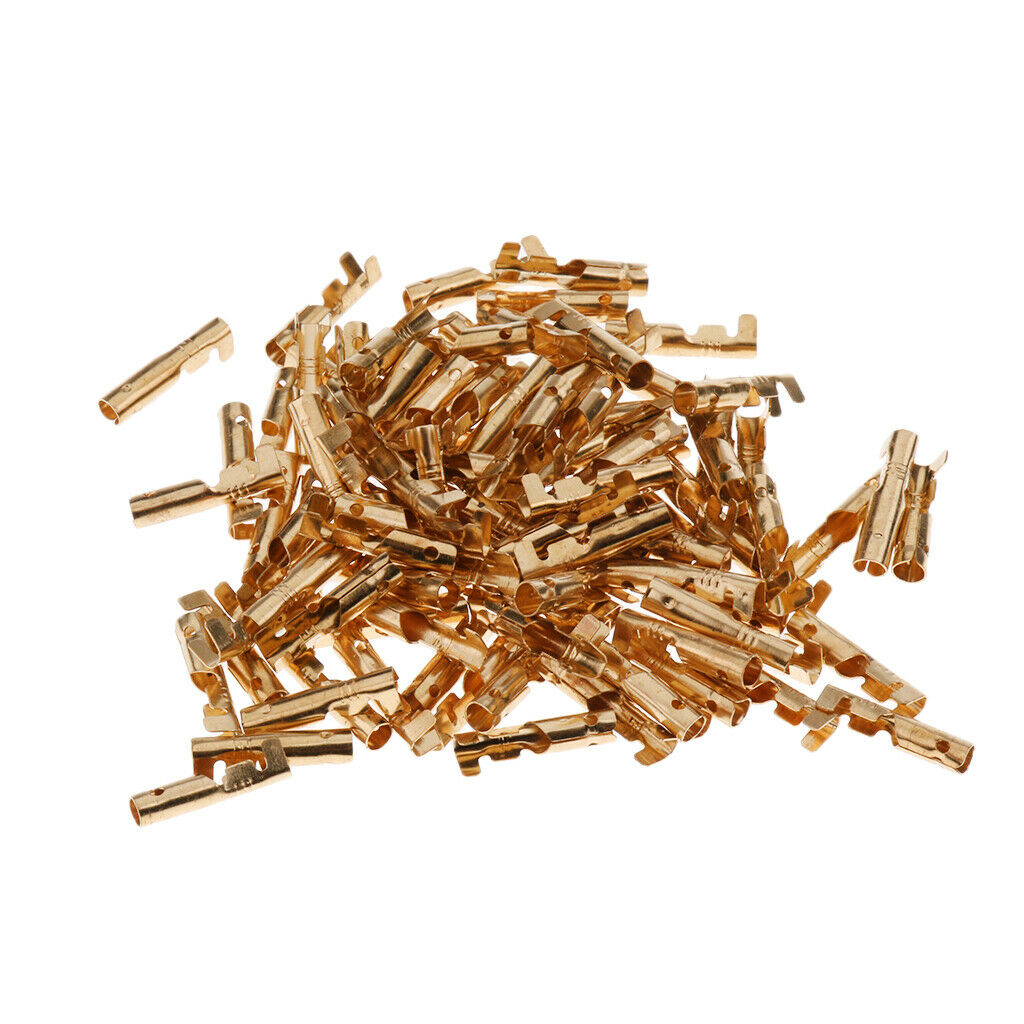 100 Pieces Brass Terminal Cable Locking Female Spade Connector DJ221-3.5A