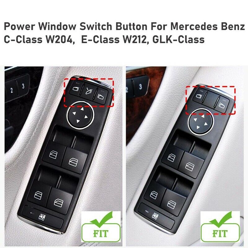 4PCS Driver Window Switch Button Covers for Mercedes Benz C-Class W204 E-ClassL7