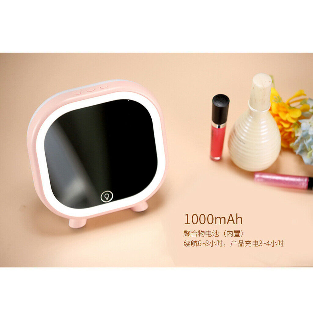 Wireless Bluetooth Speaker USB FM Radio Stereo LED Makeup Mirror Audio Blue