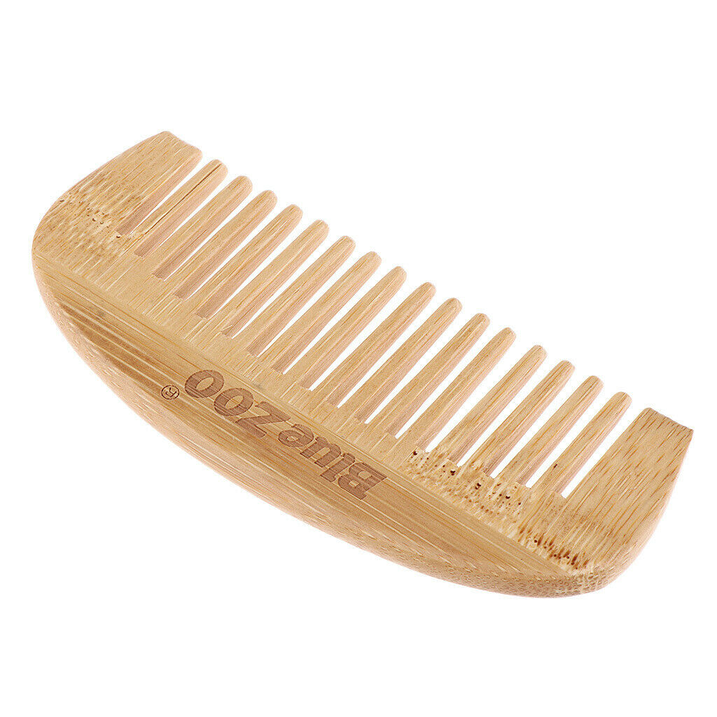 Premium Beard Brush Bamboo Hair Detangle Comb For Men Grooming Travel Wide Tooth