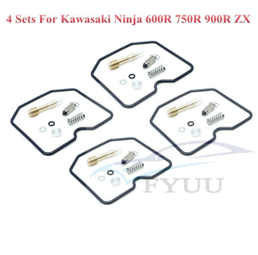 4 Carburetor Carb Repair Kit Rebuild Set for Kawasaki Ninja 600R 750R 900R ZX