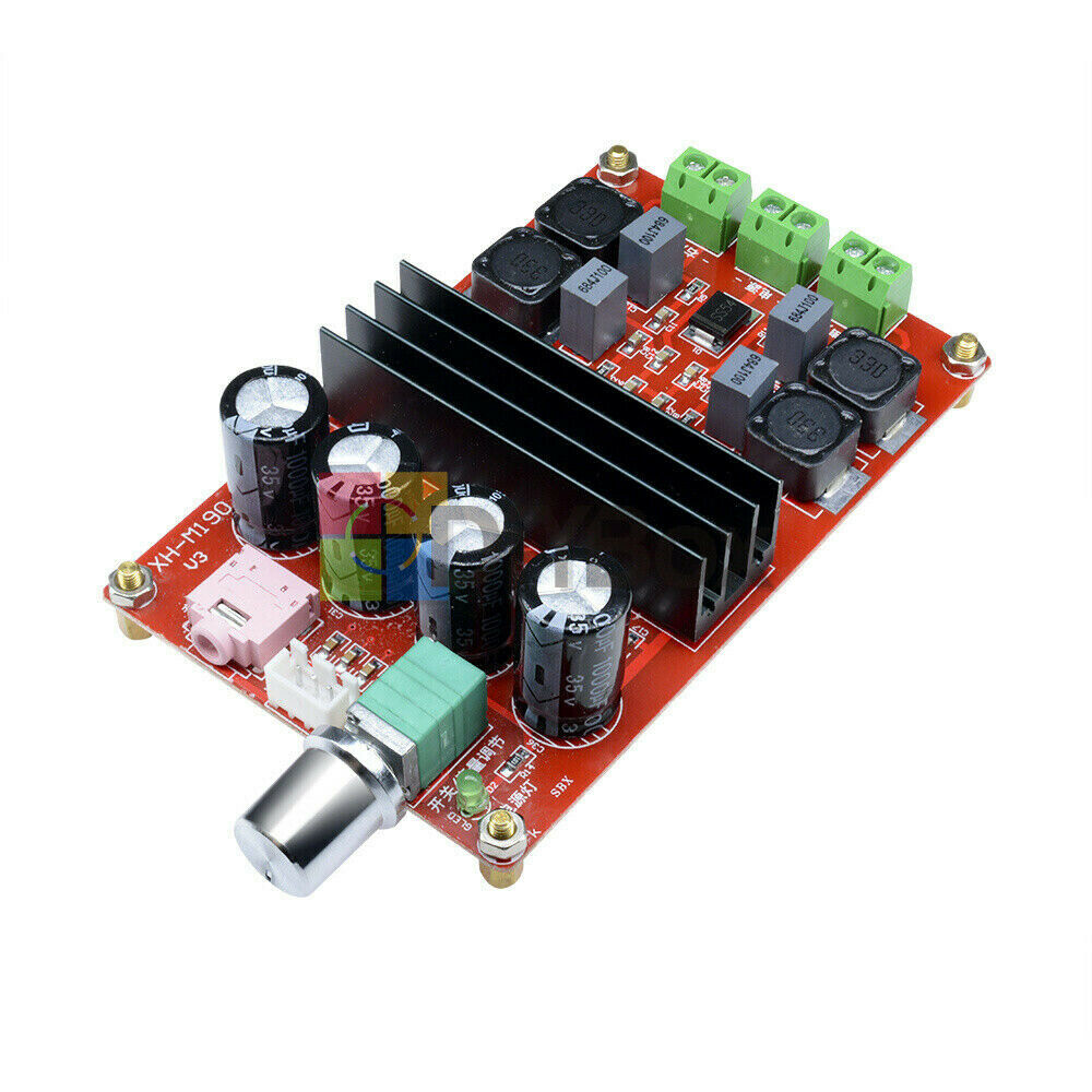 2X100W 12V-24V TPA3116 100W+100W D2 Dual Channel Digital Audio Amplifier Arduino