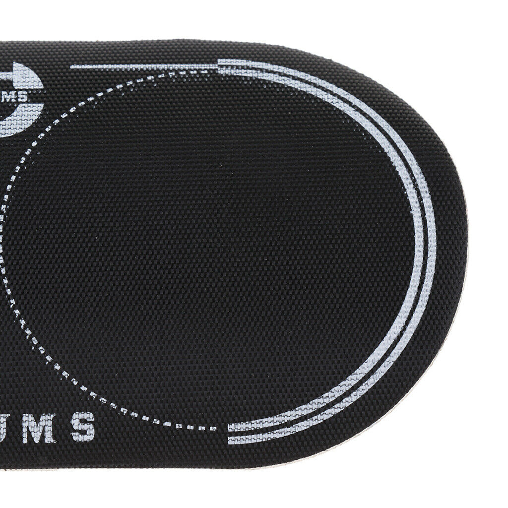 Durable 2x PET Double Drumheads Impact Patches Kick Pads 12.8x6.5cm Black