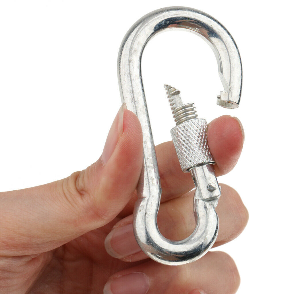 D-Shaped Large Carabiners, Locking Rock Climbing Carabiner Clips, Heavy Duty