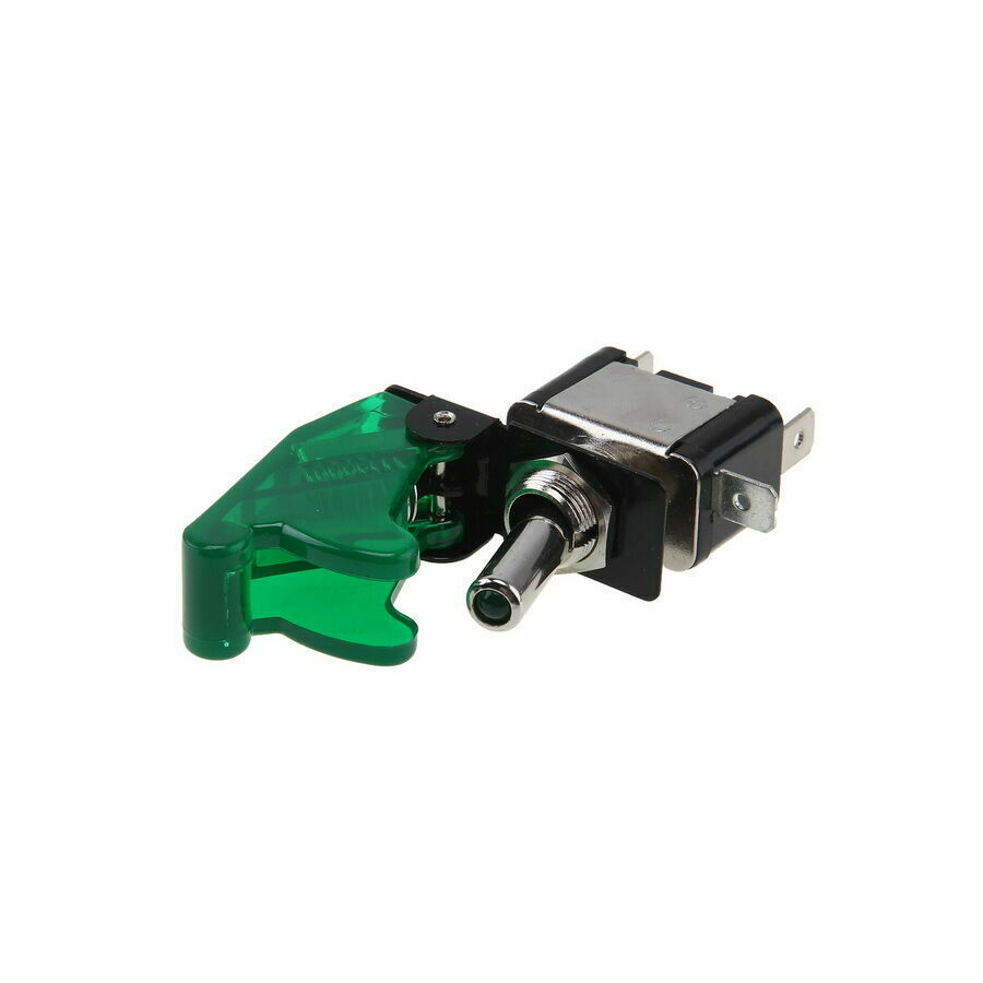 1PCS Green LED Light Toggle Rocker Ignition Switch On/Off Dustproof Proctector