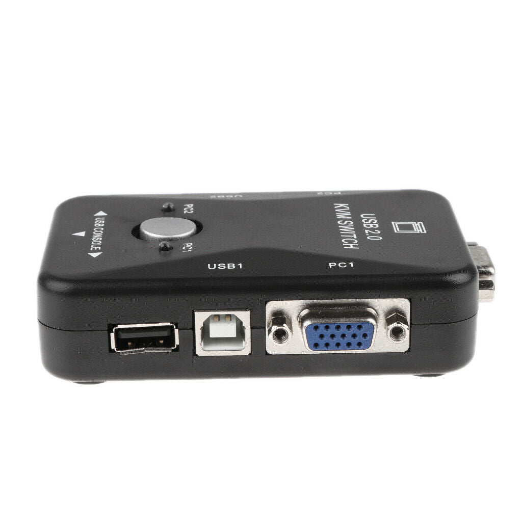 USB2.0 2-Port KVM Switcher Switch Box Mouse / Keyboard / VGA Video Monitor