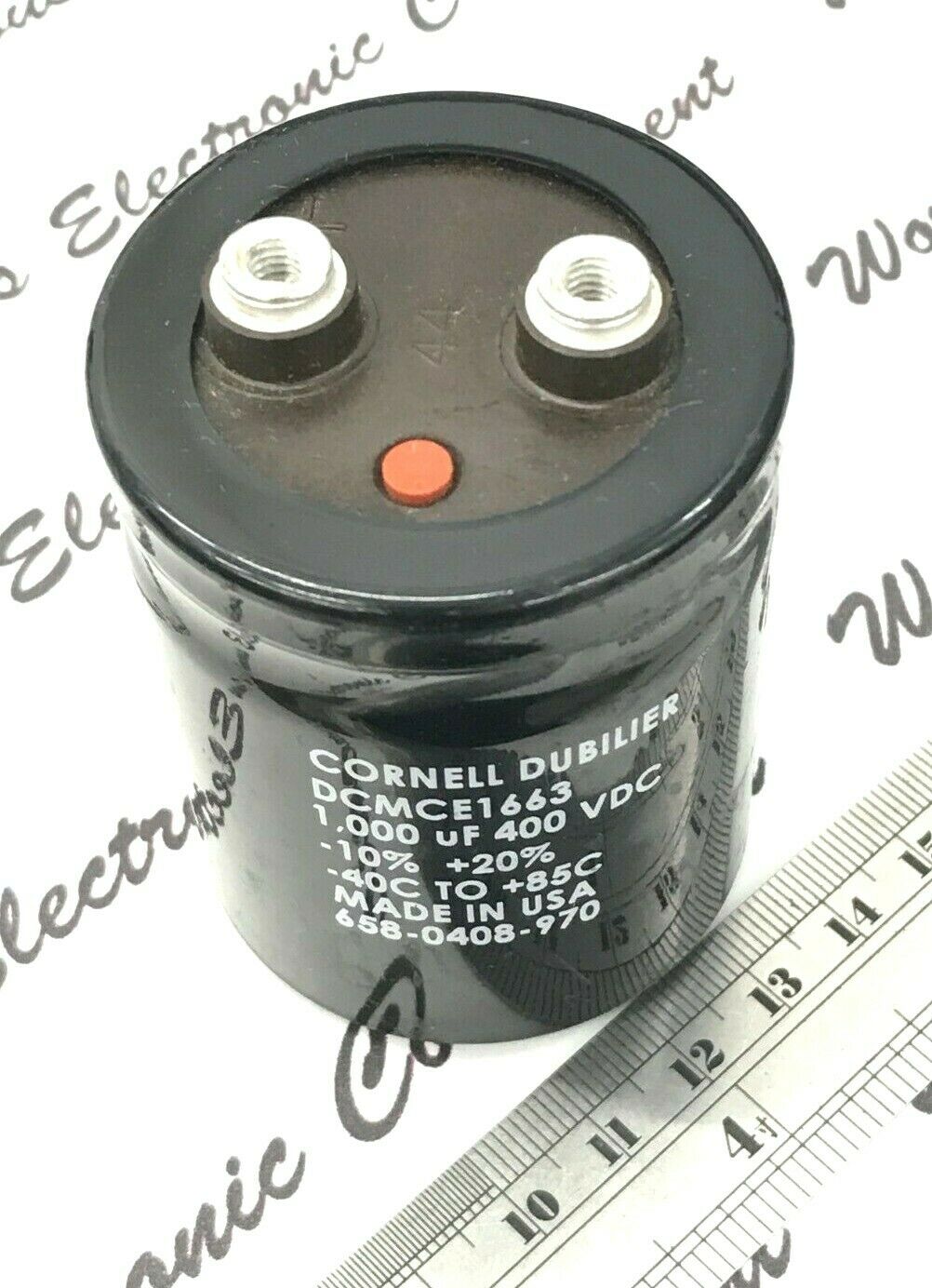 1pcs - CDE 1000uF (1000µF) 400V DCMCE1663 Screw Terminal Capacitor- NOS