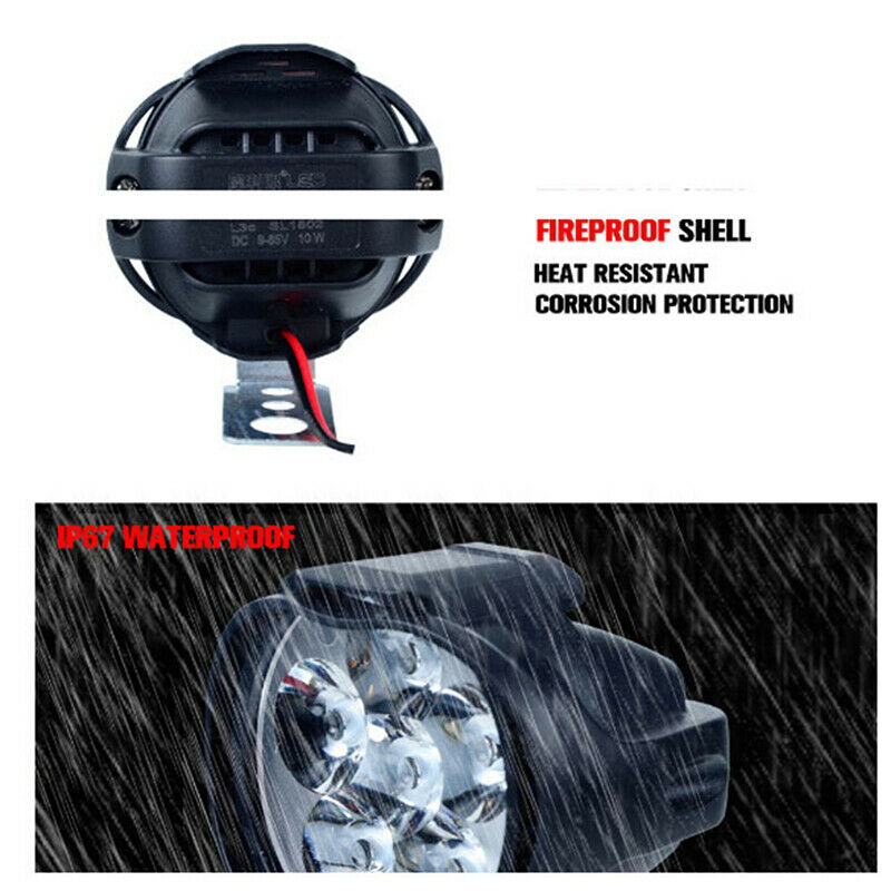 1 Pair 6 LED Spotlight Spot Light Motorcycle Headlight Super Bright Fog LampSJCA