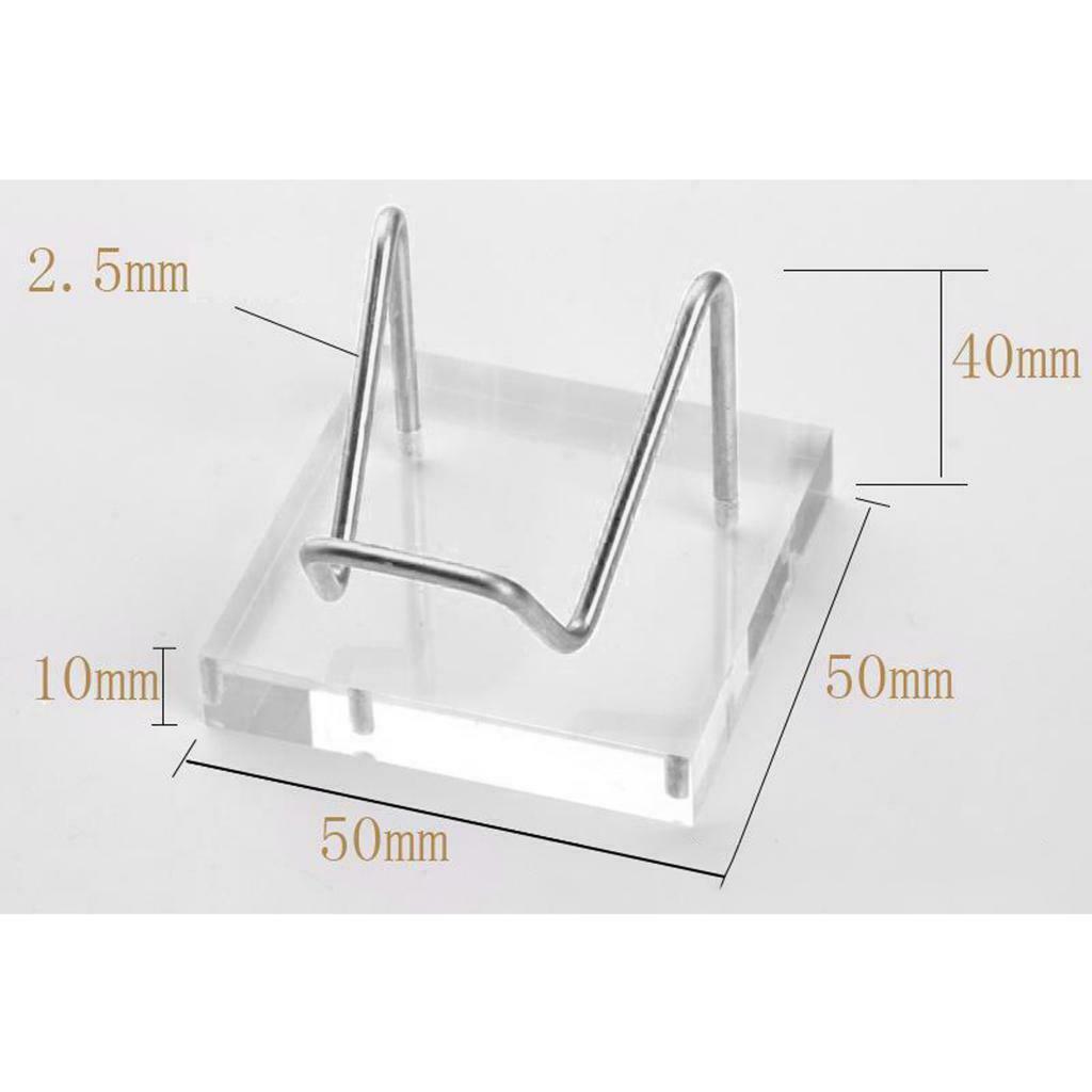 Set of 4 Brass Arm Acrylic Base Display Stand Rack for Specimens Agate Decor