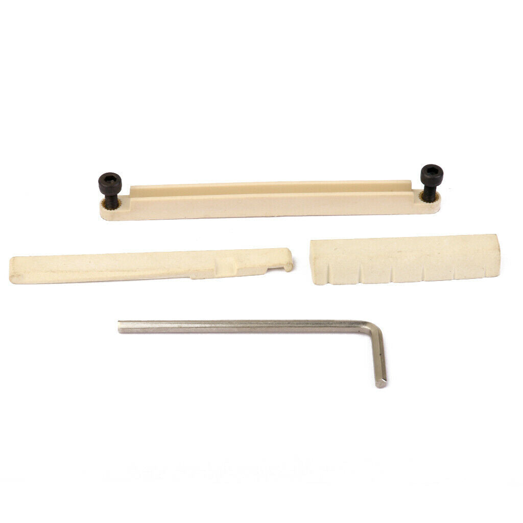 Bridge Saddle + Slotted Nut + Lifter For 6 String Acoustic Guitar
