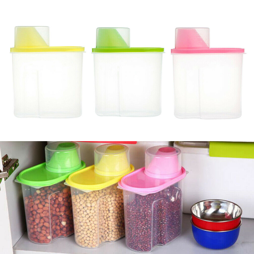 Kitchen Dried Cereal Dispenser Store 2.5L Food Storage Box Safe Containers