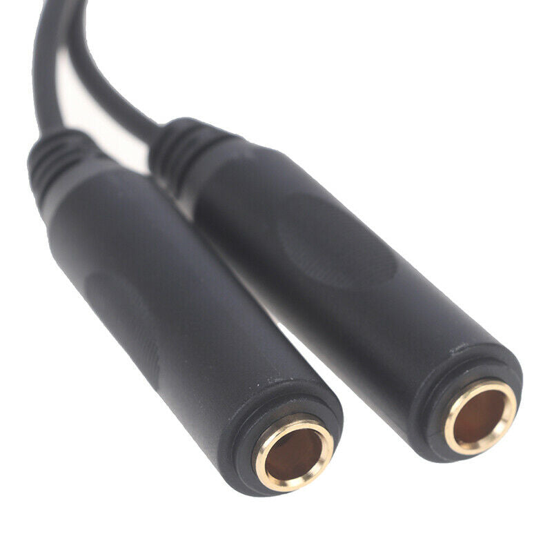 6.35 mm Male to 2 6.35 mm Female Adapter Cable 1/4 6.35mm Plug Audio Co.l8