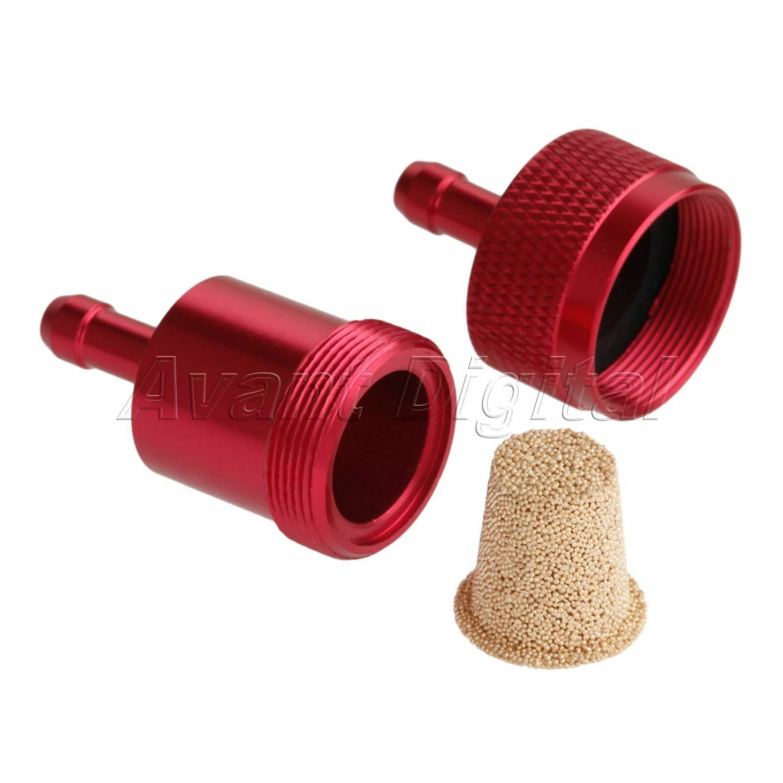 Red CNC Aluminium Motorcycle Pit Dirt Bike ATV Quad Inline Fuel Filter 1/4" 6mm