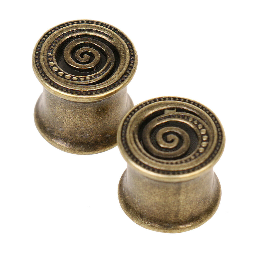 Pair Metal Turbine Ear Tunnel Plug Expander Stretcher Body Jewelry 8mm