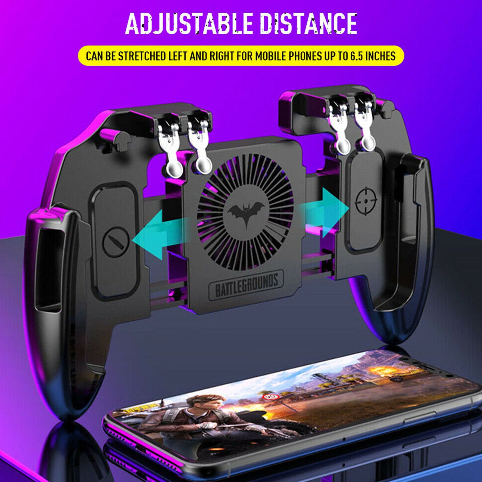 Mobile Phone Game Controller Joystick Six-Finger Cooling Fan Gamepad For PUBG