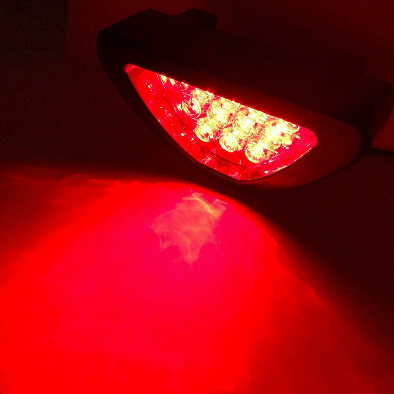 Universal 3rd F1 12 LED Strobe Rear Bumper Tail Brake Stop Light Red Fog Lamps
