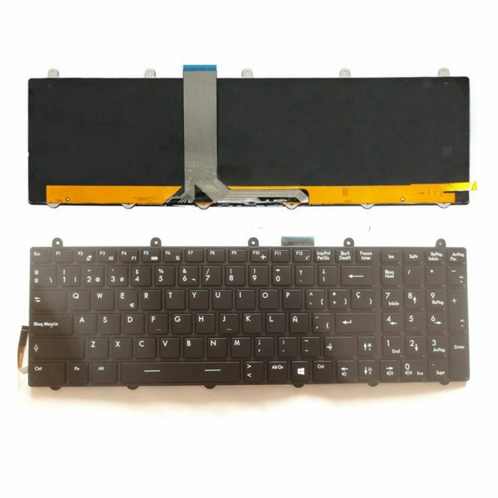 Spanish Laptop Keyboard Replacement for MSI GE70 GE60 7 Color Backlit Black
