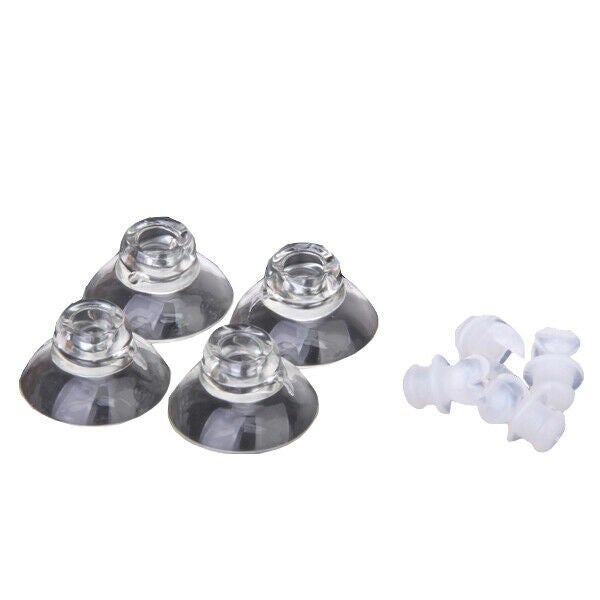4x Aquarium Air Hose Suction Cup Clips Clamps Made Of Plastic, Transparent