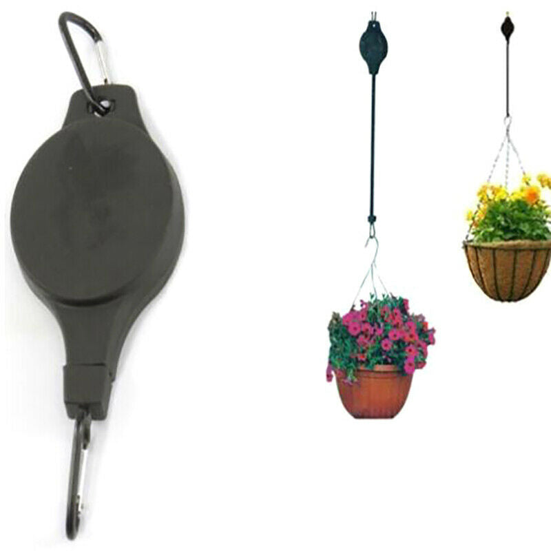 Flower Retractable Garden Pulley Basket Pull Down Hanging Hanger Plant Po.l8