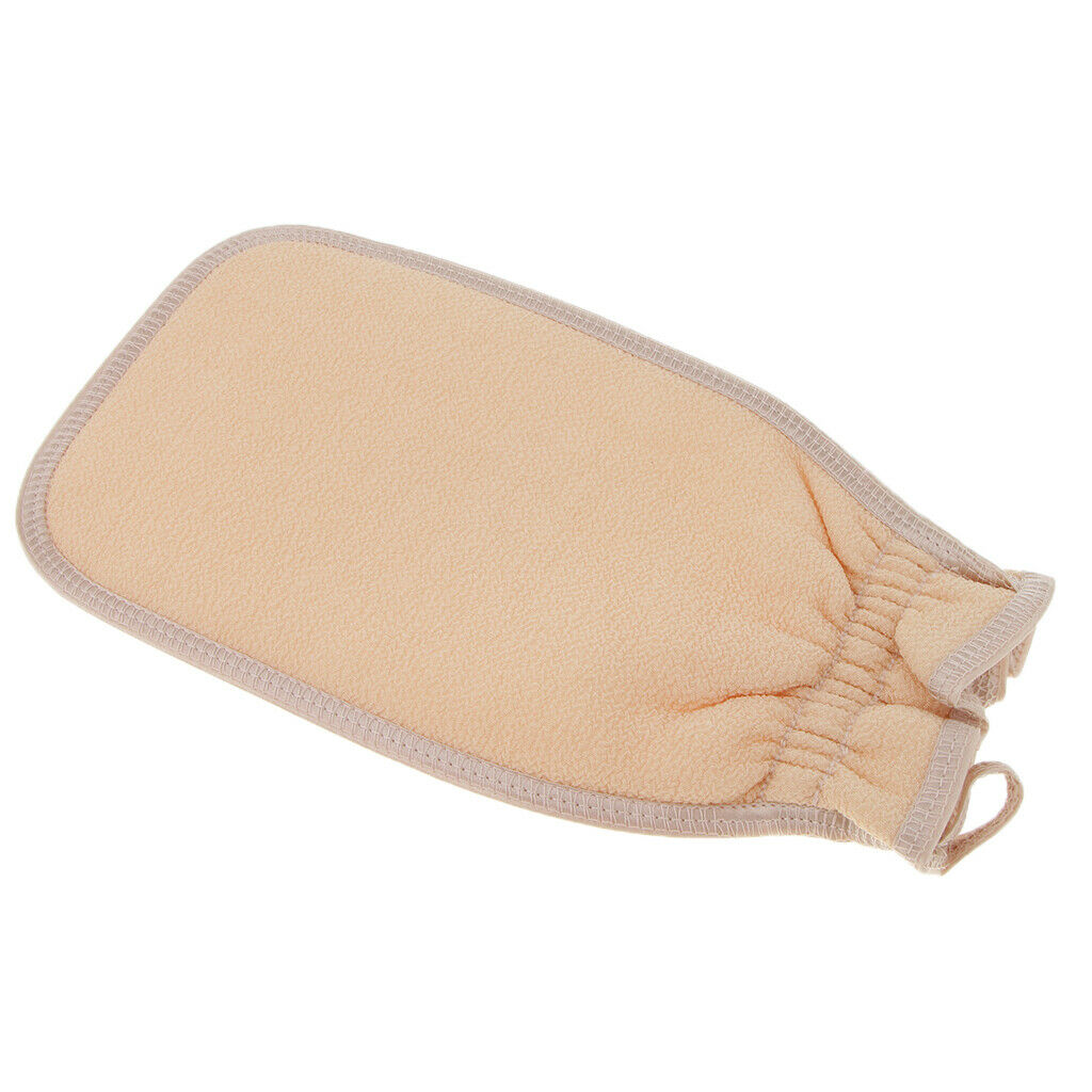 Exfoliating Bath Rubbing Golves Body Scrub Shower Towel Mitt Light Yellow