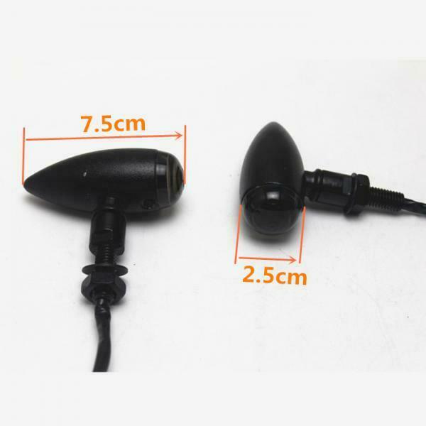 Pair of 12V Motorcycle Turn Signal Indicators, Amber Light Lamp for