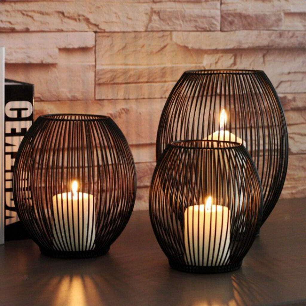 Modern Metal Iron Votive Candle Holder for Cafe Bar Parties Home Table