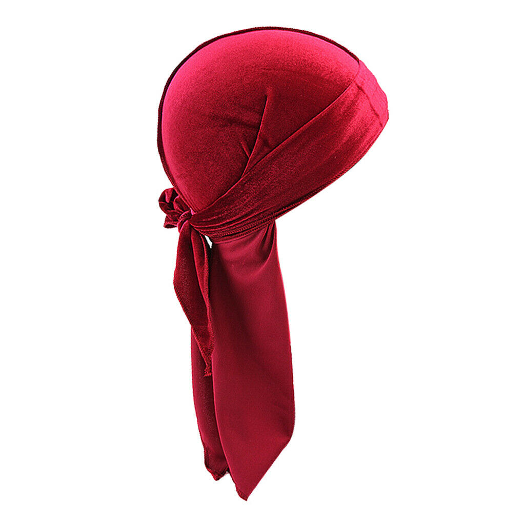 5pcs Women Mens Fashion Velvet Bandana Hat Durag Muslim Headwrap Chemo Hat