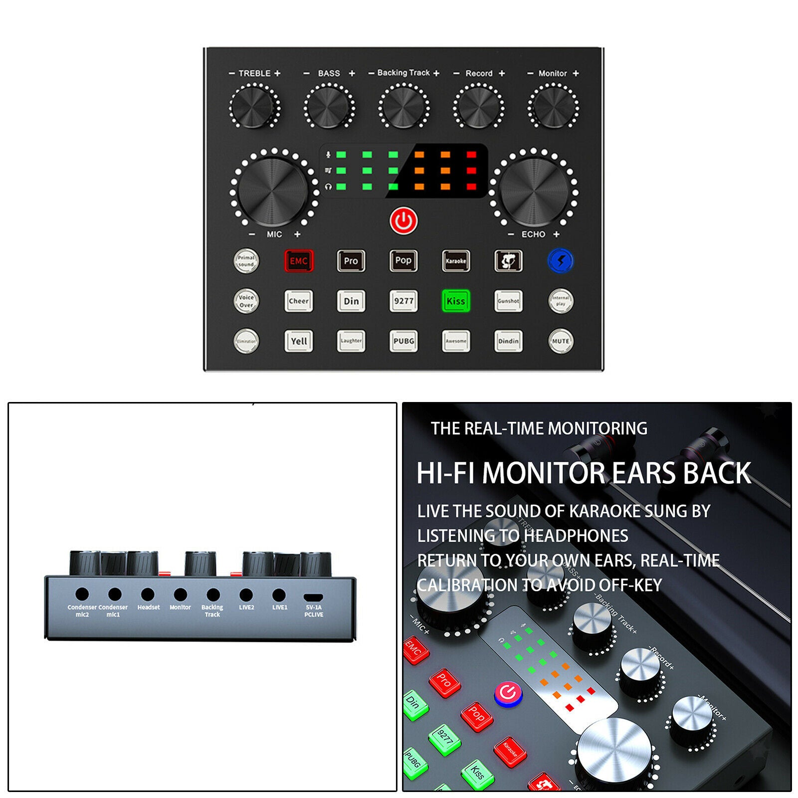 BM800 Sound Card Voice Changer with Effects for Karaoke Singing 800mAh